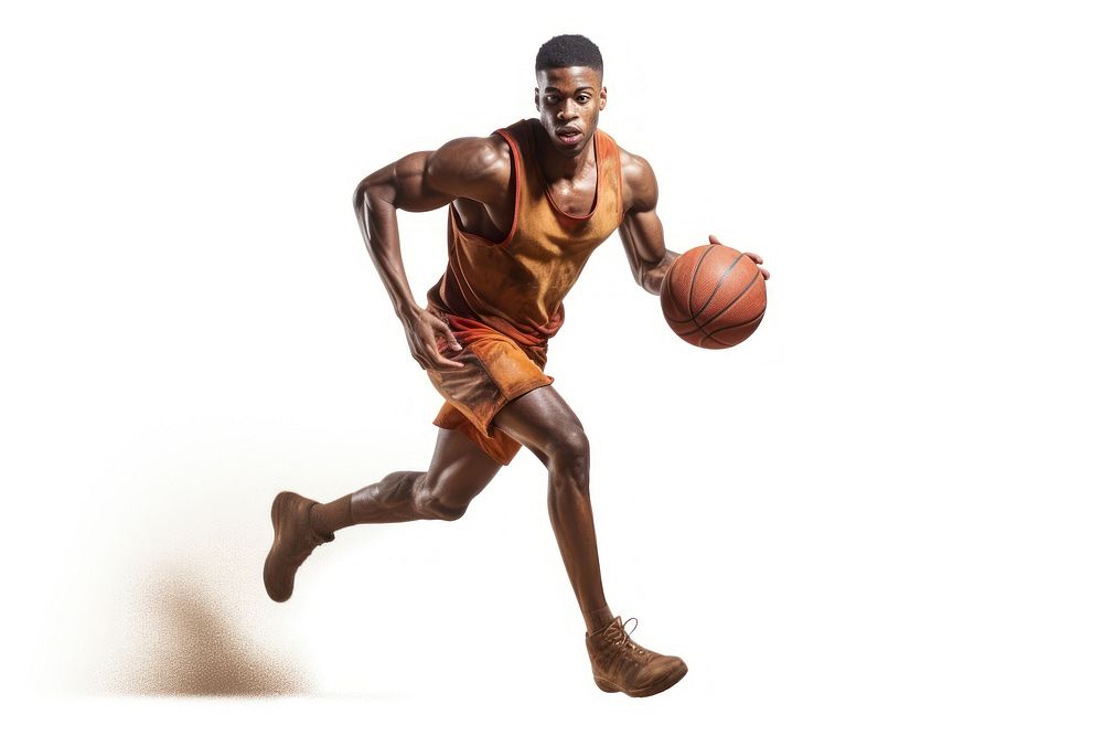 African playing basketball sports person adult. AI generated Image by rawpixel.