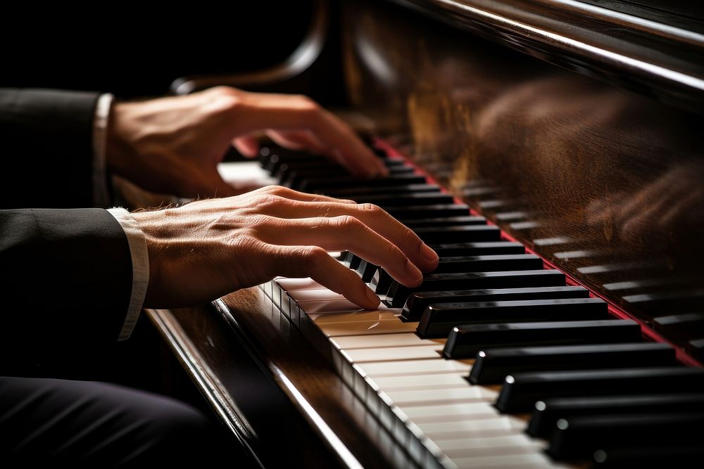 Hands playing Piano piano keyboard musician. AI generated Image by rawpixel.