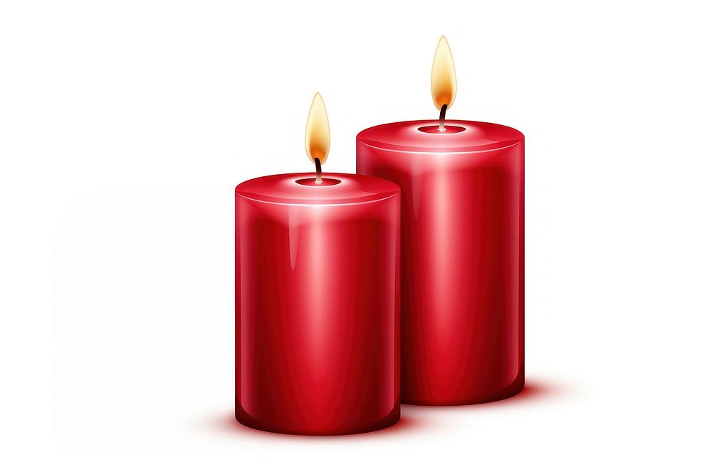 Red candles white background spirituality illuminated. AI generated Image by rawpixel.