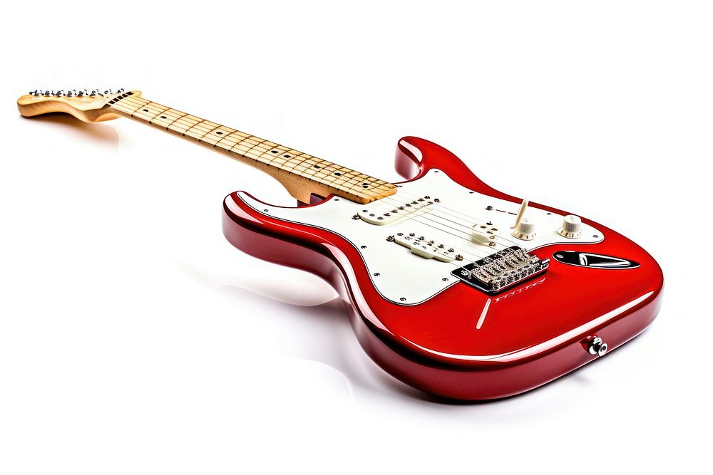 Red electric guitar red fretboard vehicle. AI generated Image by rawpixel.