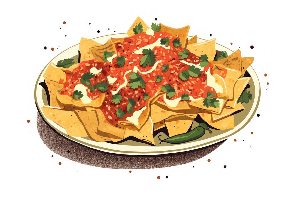 Chilaquiles paper food vegetable. AI generated Image by rawpixel.
