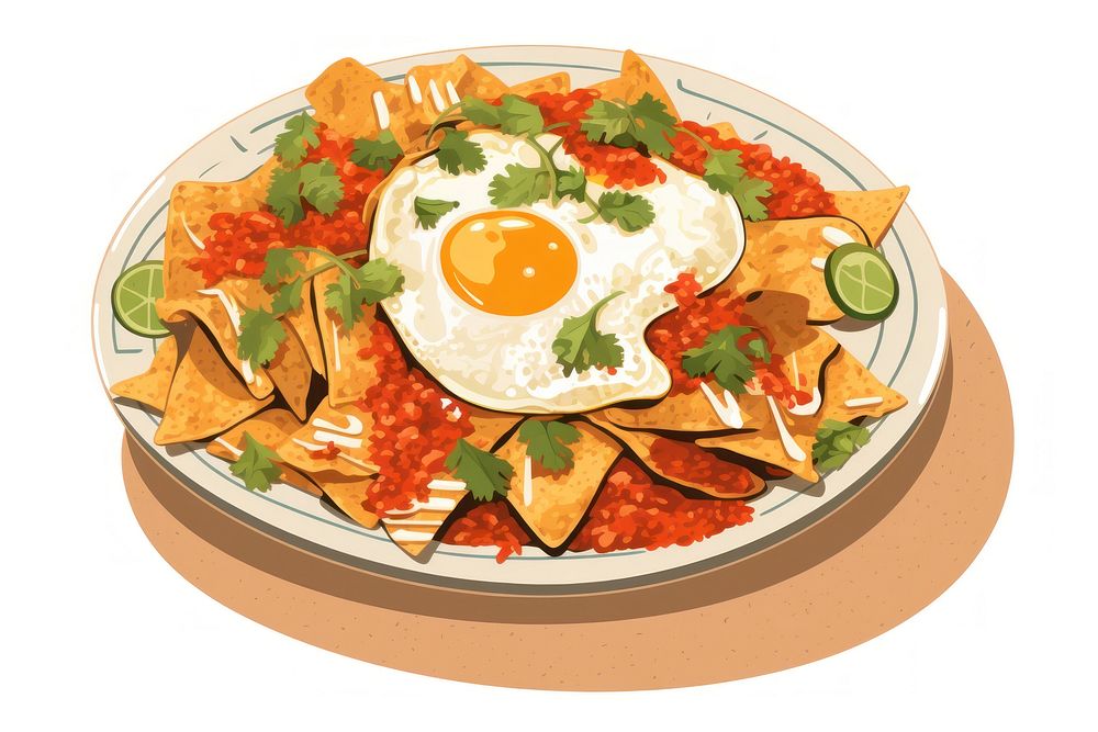 Chilaquiles plate food meal. AI generated Image by rawpixel.