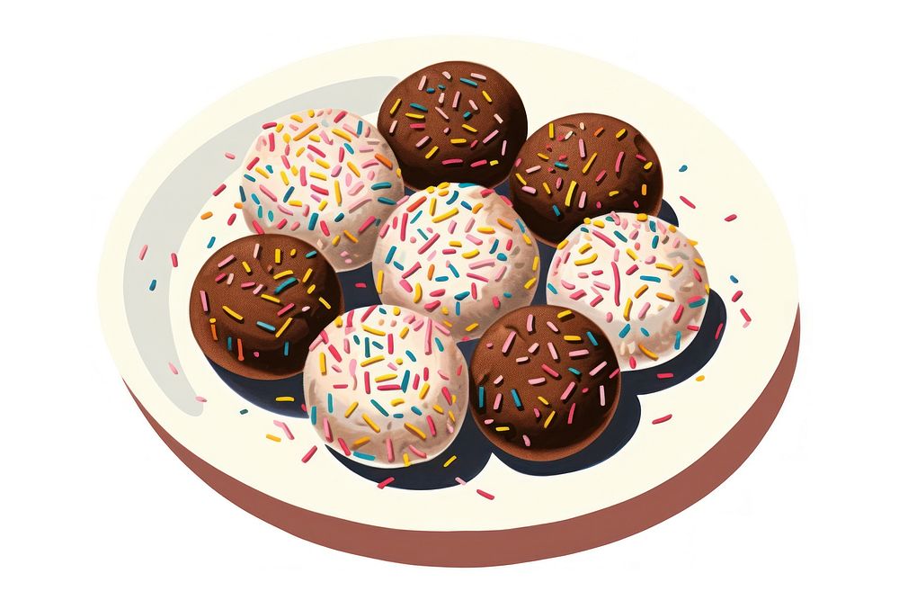 Sprinkles plate chocolate cartoon. AI generated Image by rawpixel.