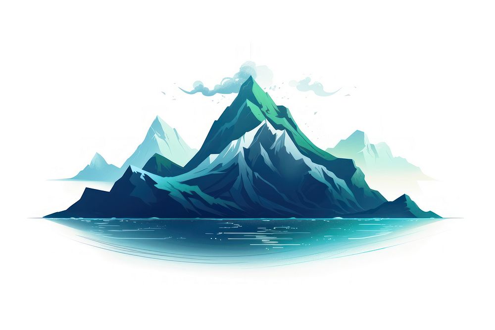 Sea mountain landscape iceberg nature. AI generated Image by rawpixel.