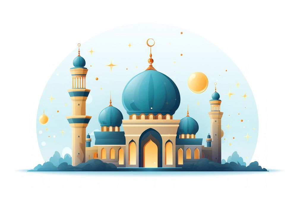 Eid Mubarak architecture building dome. AI generated Image by rawpixel.