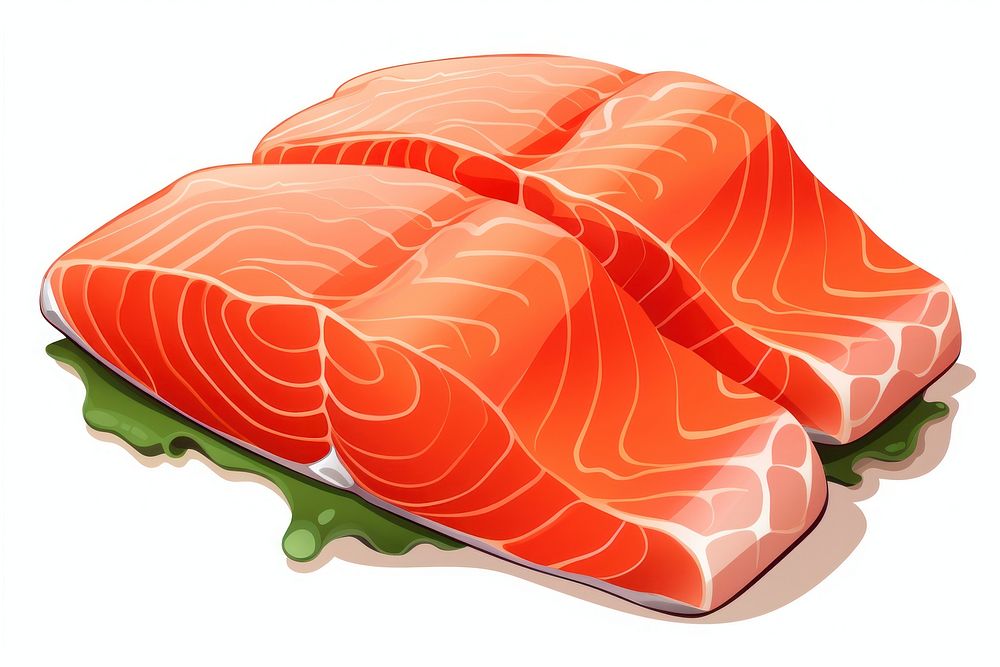 Salmon shashimi seafood white background vegetable. AI generated Image by rawpixel.