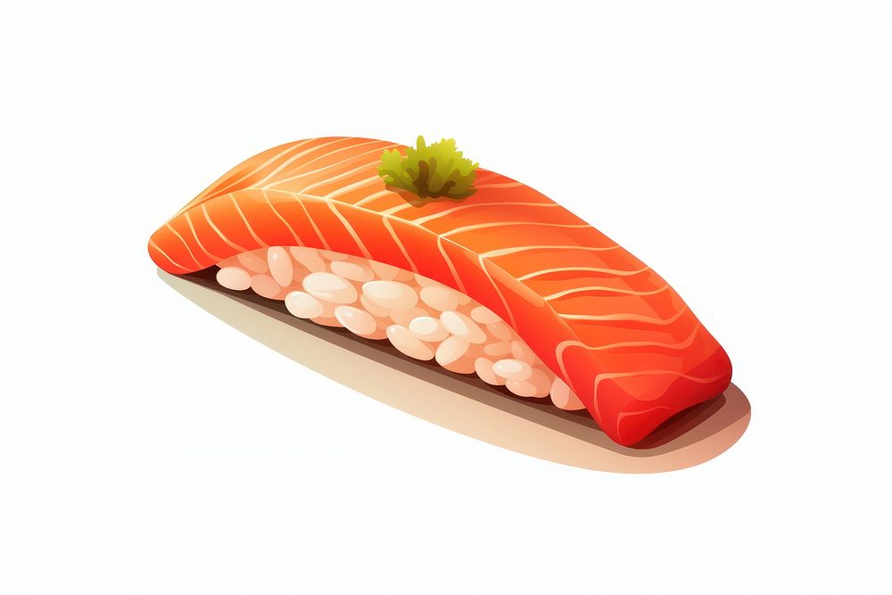 Salmon sushi food seafood rice dish. AI generated Image by rawpixel.