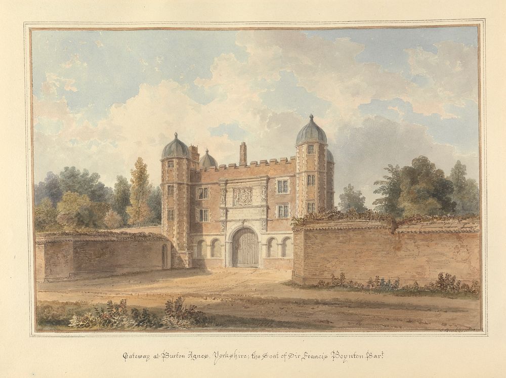 Gateway at Burton Agnes, Yorkshire, the Seat of Sir Francis Boynton Bart.