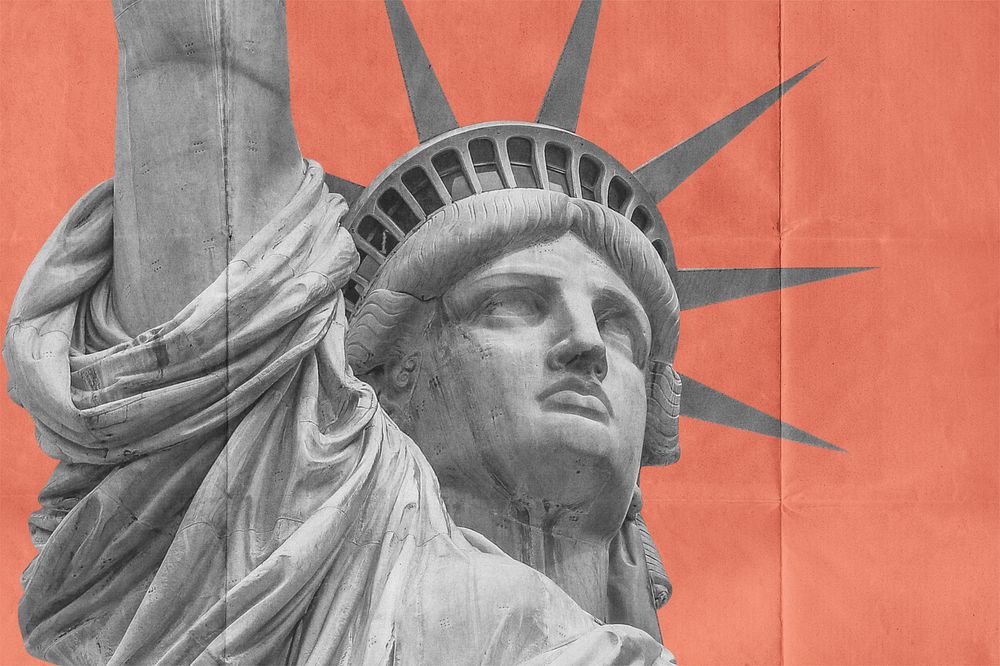 Statue of Liberty, paper textured image