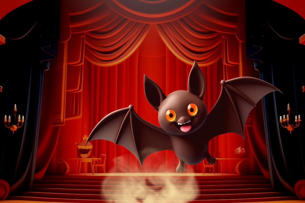 3D bat, Halloween monster remix