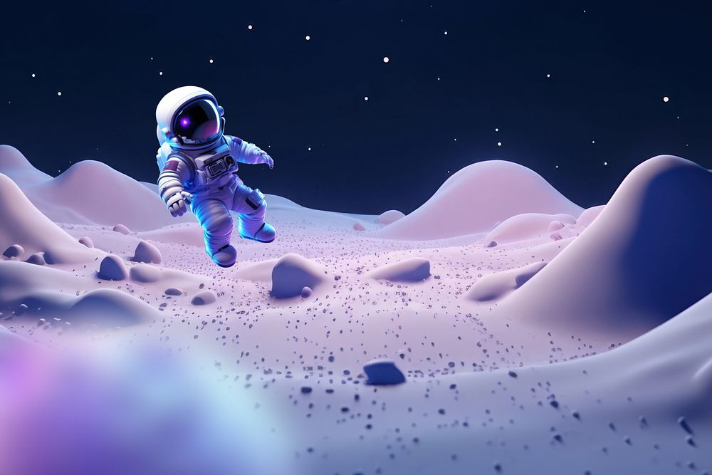3D floating astronaut in space remix