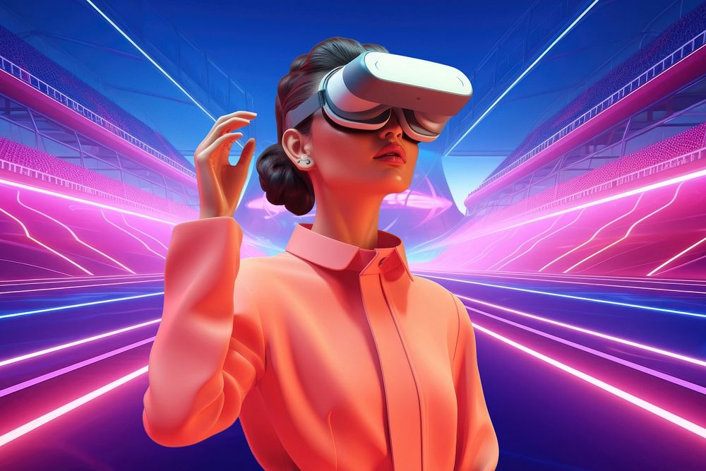 3D woman using VR remix