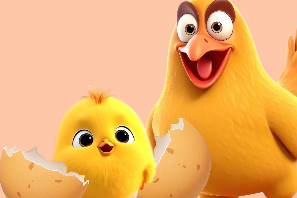 3D freshly hatched chicken remix