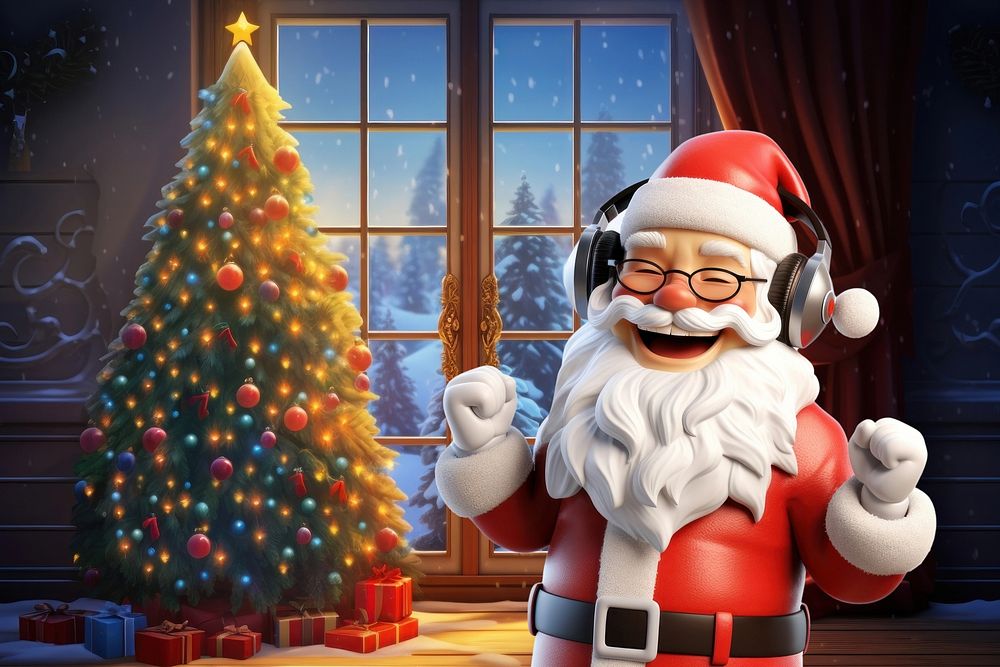 3D Christmas Santa Claus remix