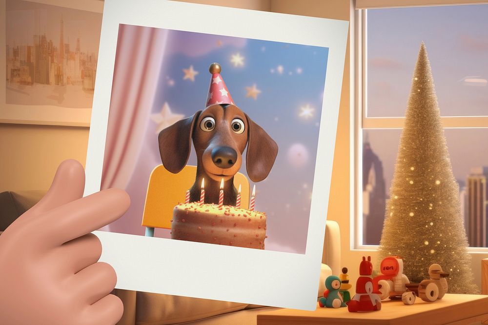 3D cute birthday dog remix