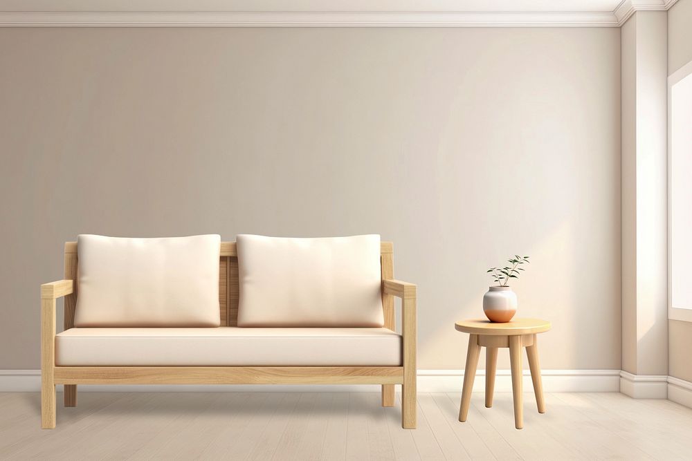 3D minimal living room, interior remix