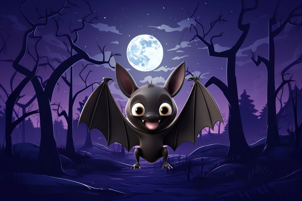 3D bat in the woods, animal remix