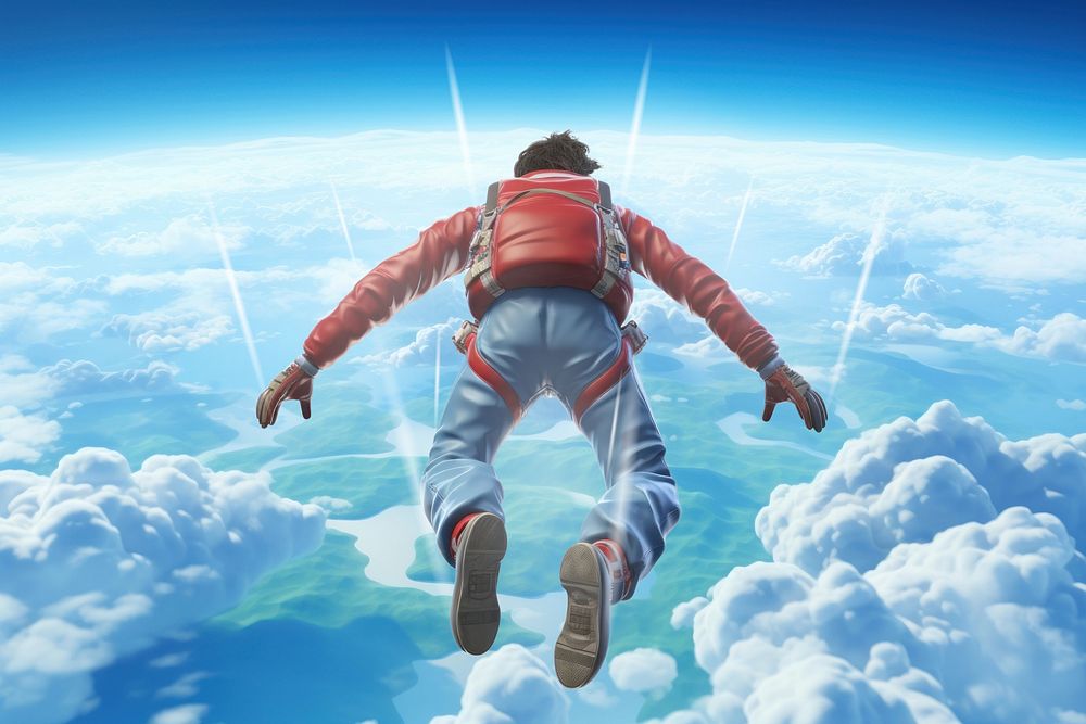 3D skydiving man remix