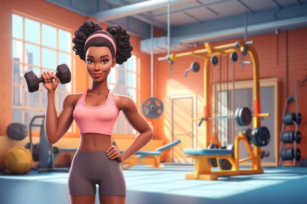3D healthy woman fitness remix