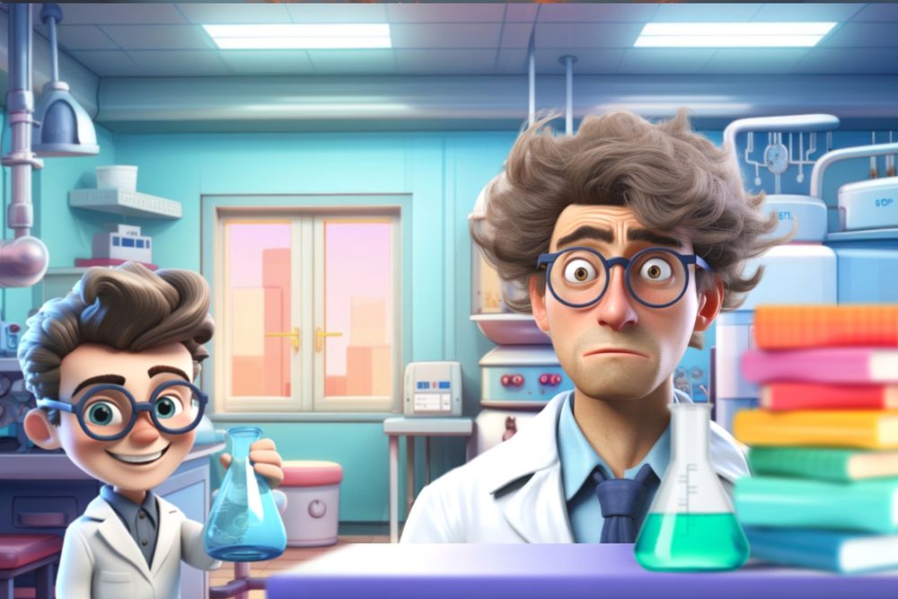3D scientist son and father remix