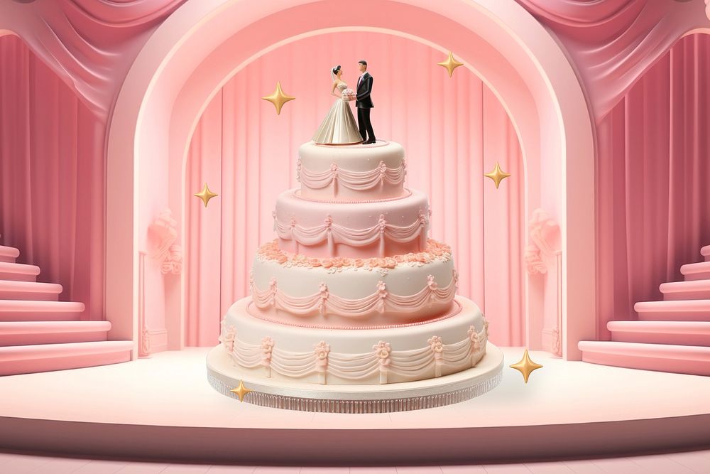 3D beautiful wedding cake remix