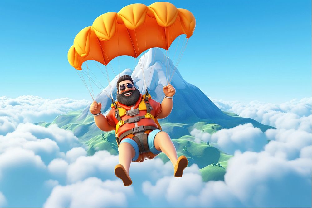 3D skydiving man remix