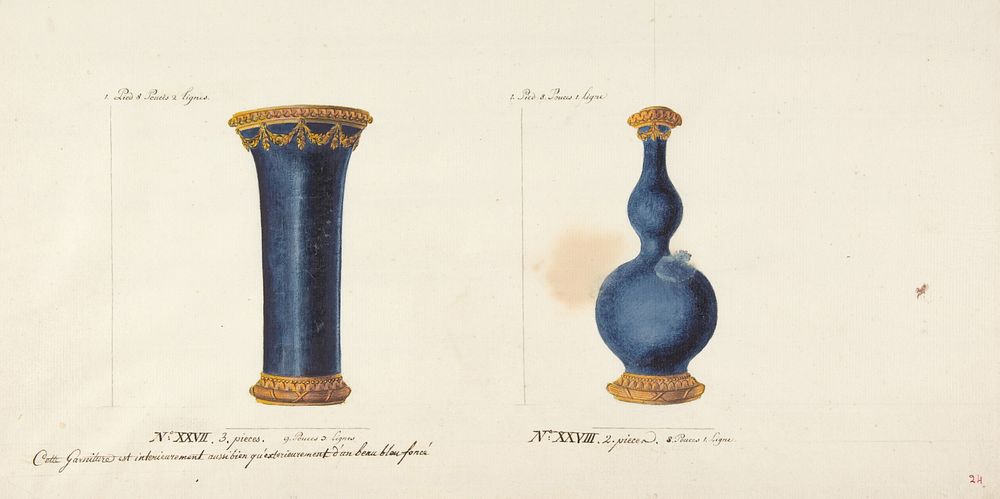 Design for Two Vases, Anonymous, French, 19th century