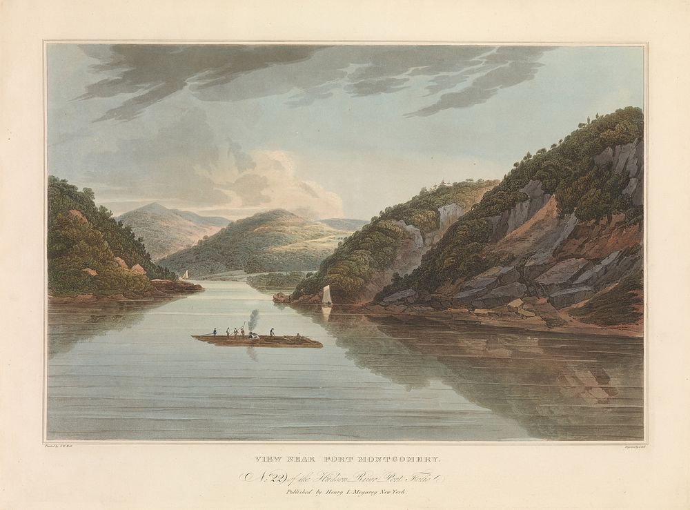 View Near Fort Montgomery (No. 22 (later changed to No. 18) of The Hudson River Portfolio) by Etcher John Hill