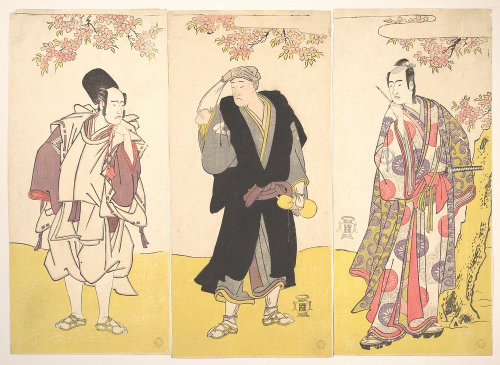 Kabuki Actors Ichikawa Yaozō III, Onoe Matsusuke I, and Sawamura Sōjūrō III