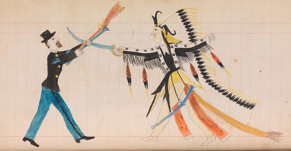 Maffet Ledger: Indian chief and soldier, Southern and Northern Cheyenne