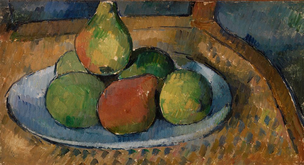 Plate of Fruit on a Chair (Assiette de fruits sur une chaise) by Paul Cézanne