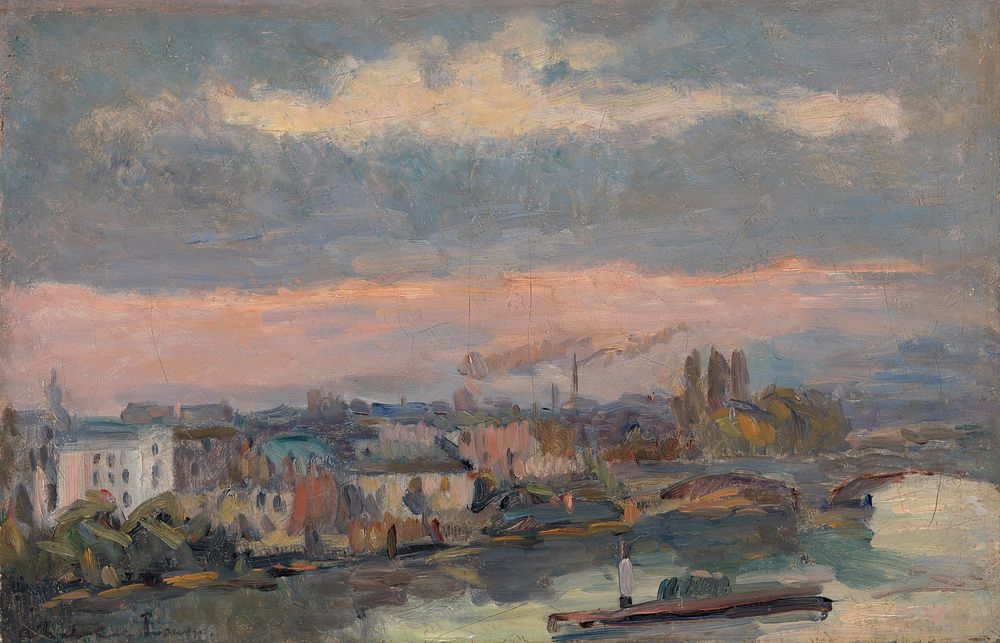 Along the Seine (Rouen) by Albert Lebourg