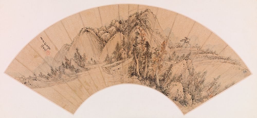 Fan–Mountain Landscape by Shen Shichong