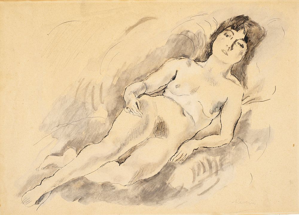 Reclining Nude by Jules Pascin