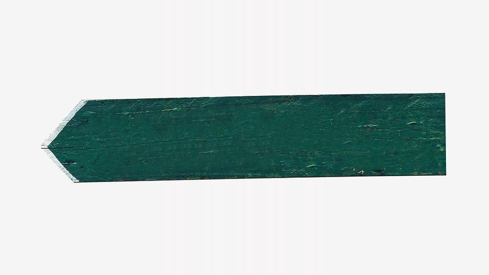 Green wooden sign, isolated image