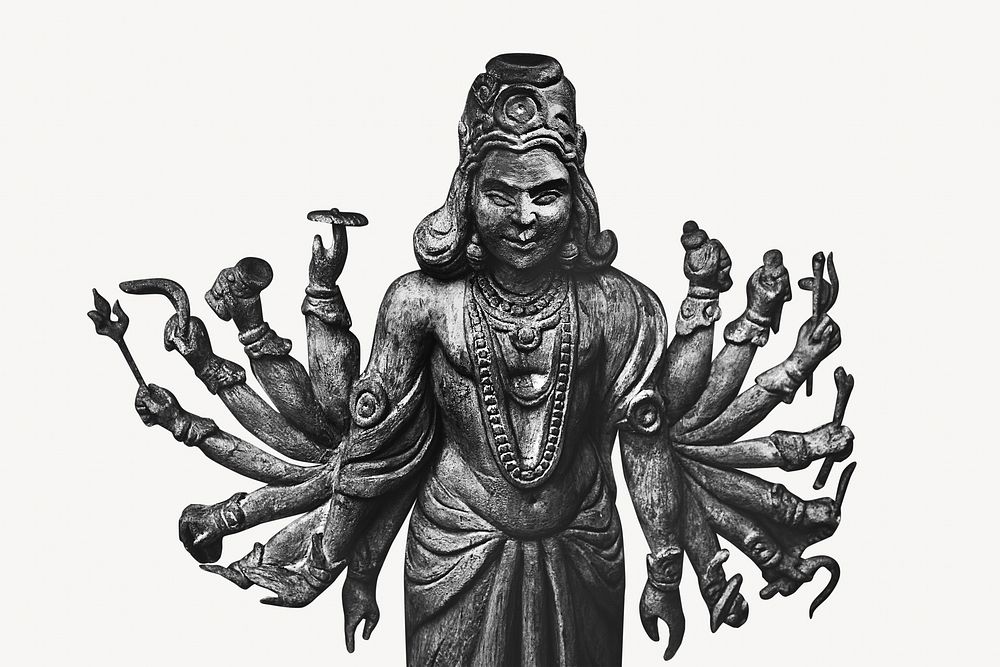 Vishnu sculpture, Buddhism religion, isolated image