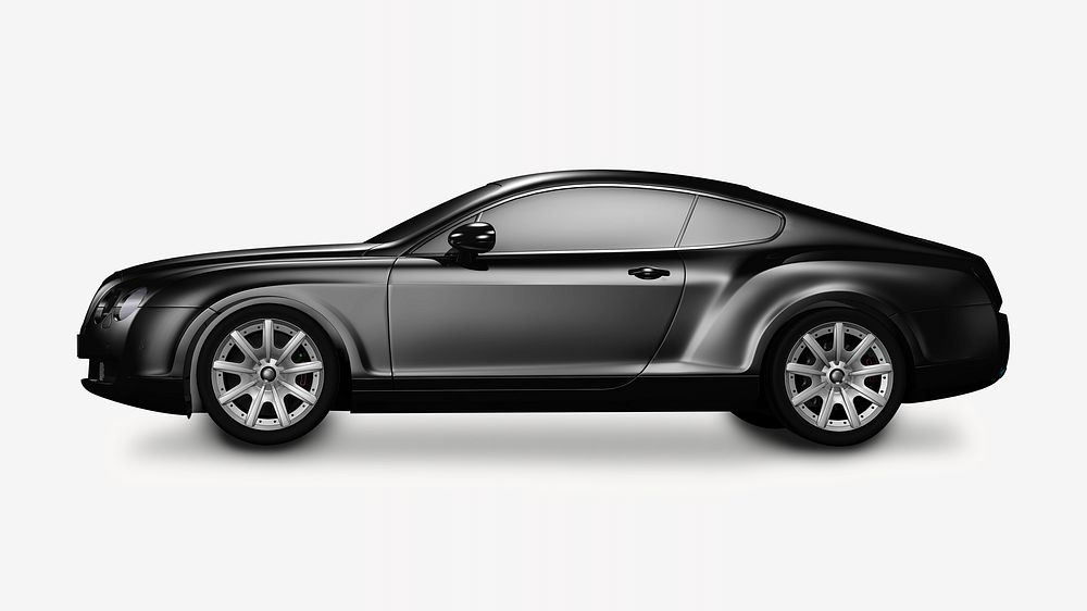 Black sports car, isolated vehicle image