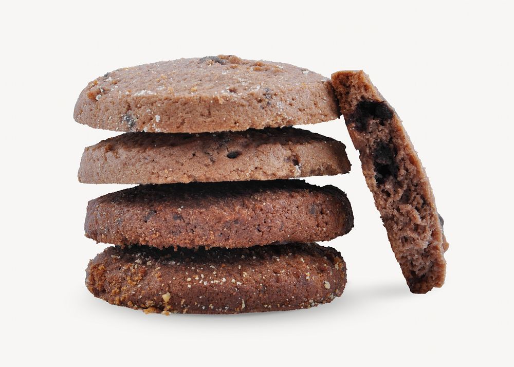 Chocolate cookies, isolated image