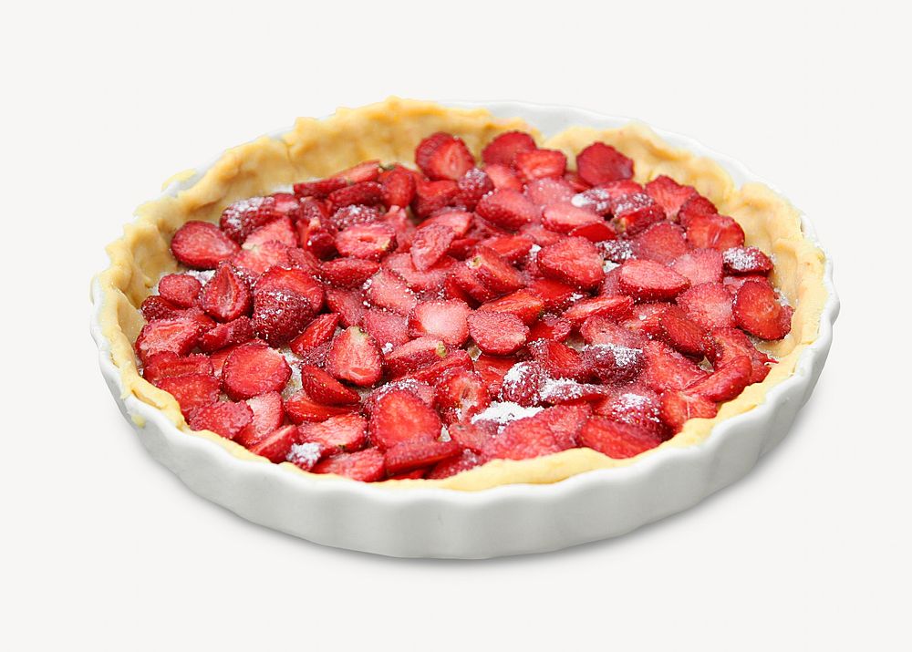 Strawberry pie dessert isolated image