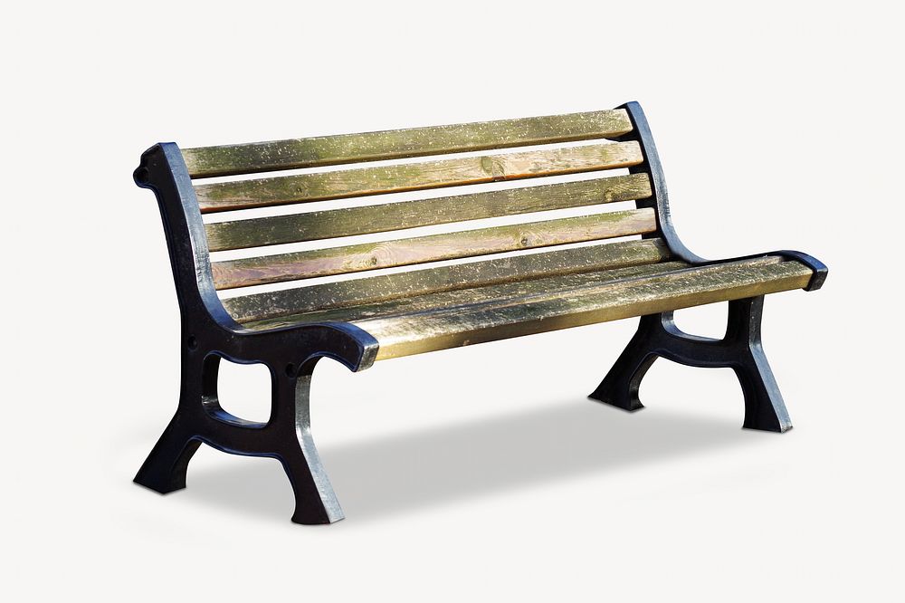 Park bench, isolated image