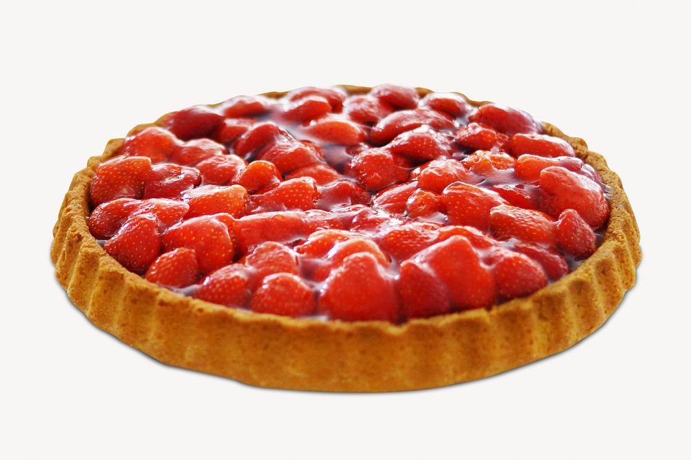 Raspberry pie dessert isolated image