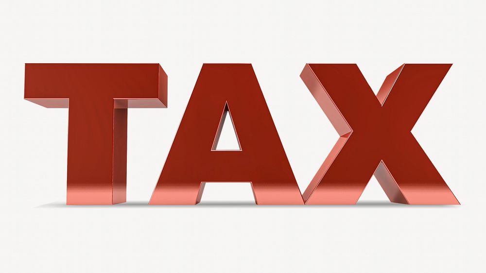 Tax word, red design 