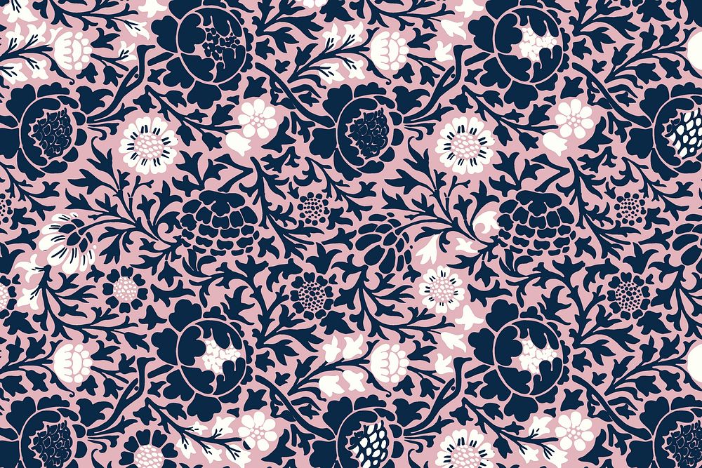 Vintage batik floral pattern background psd