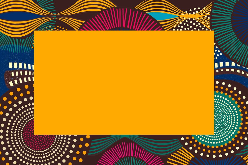 African tribal pattern frame background, colorful abstract style