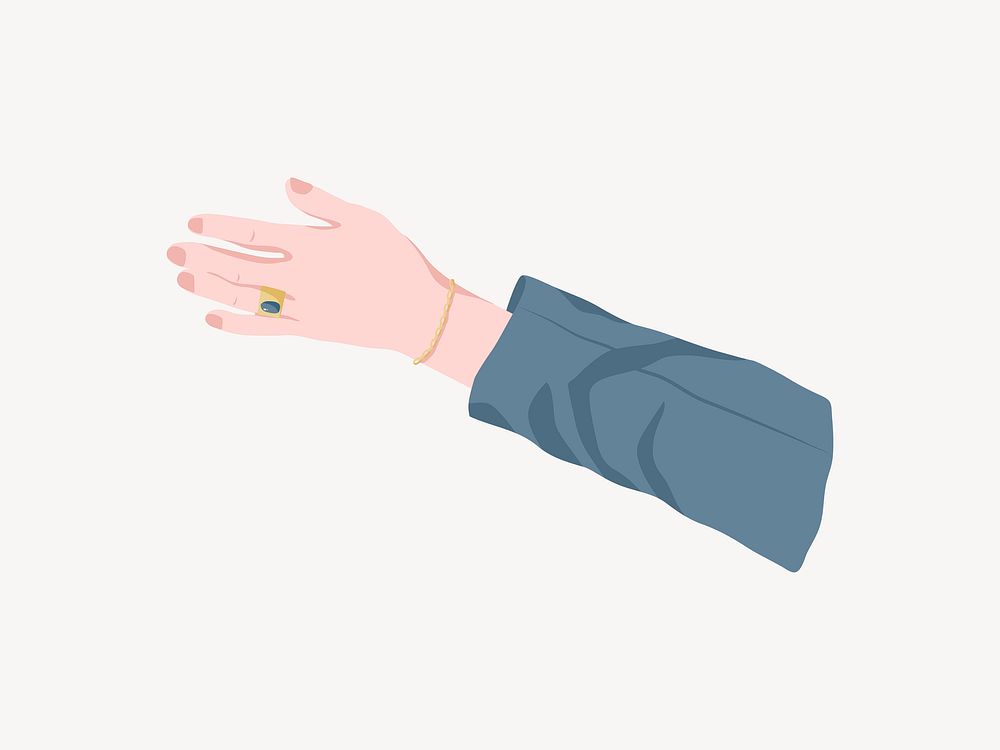 Engaged hand vector illustration collage element 