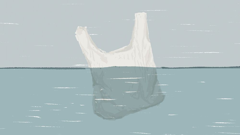 Plastic in ocean desktop wallpaper, environmental issue