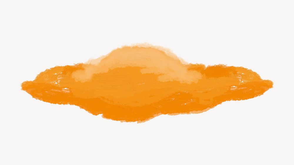 Bright orange cloud collage element psd