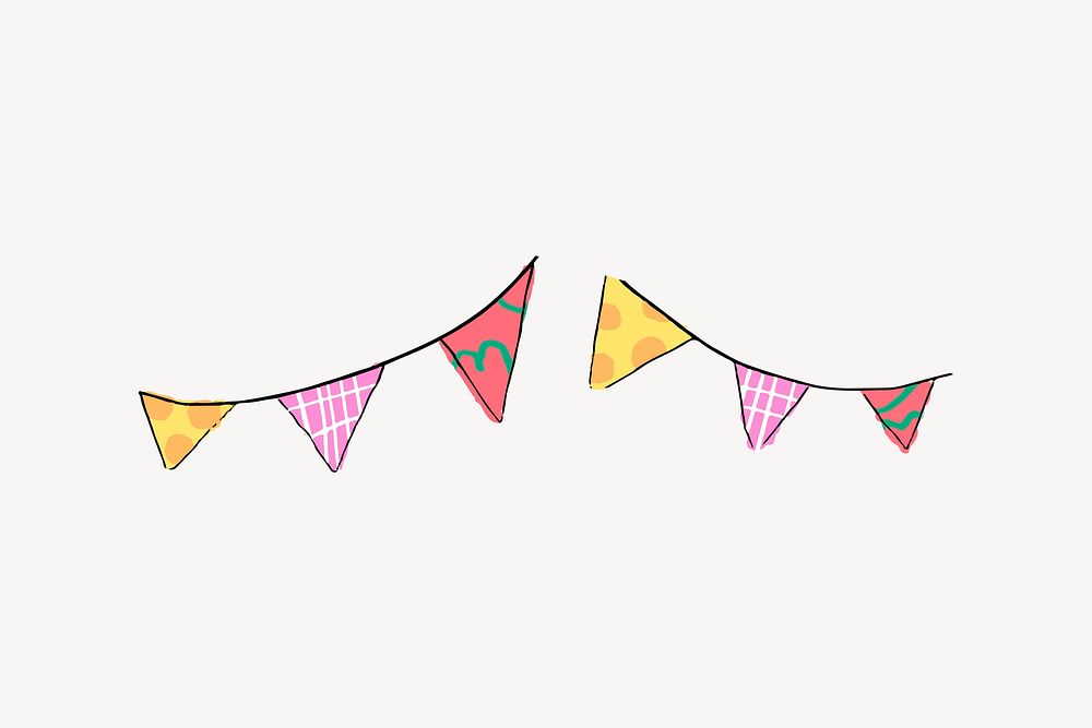 Party flags, funky illustration vector