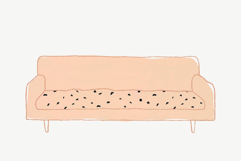 Cute couch  hand drawn illustration psd
