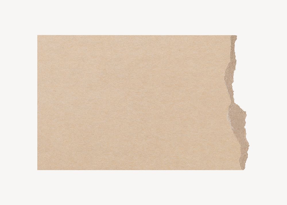 Beige ripped paper, journal collage element psd